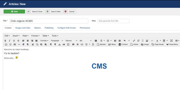 Jak edytować stronę www w systemie CMS Joomla